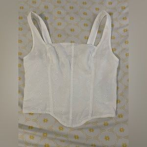 hollister white crop top